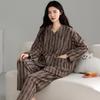 Coral Fleece Pajamas Women'S Autumn And Winter Long-Sleeved Flannel Fleece Thickened Warm Loungewear Set