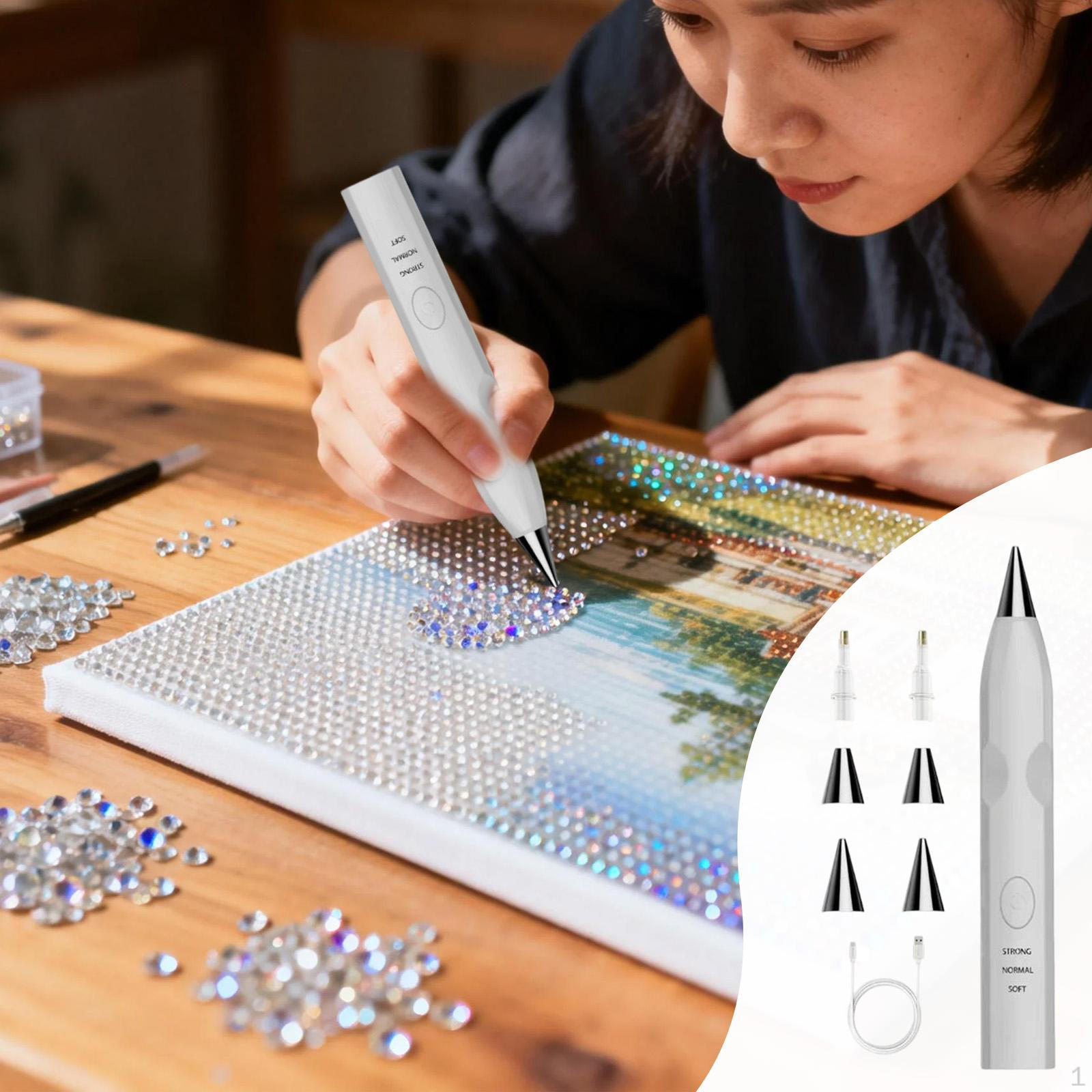 Electric Diamond Painting Pen 3 Adjustable Suction Mode Art Pickup Tool Portable Vacuum