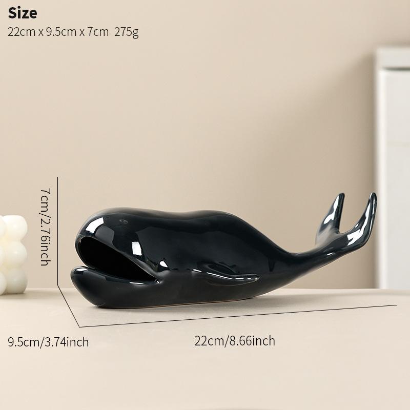 

Ceramic Handicrafts Simulated Animal Statues Ocean Shark Dolphin Whale Black Fish Decorative Figurines Home Decoration