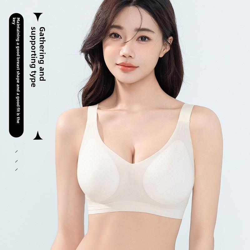 Summer Ultra Thin Seamless Plus Size Bra, Full Bust Minimizing Side Support Anti-Sagging Sports Comfortable Lingerie