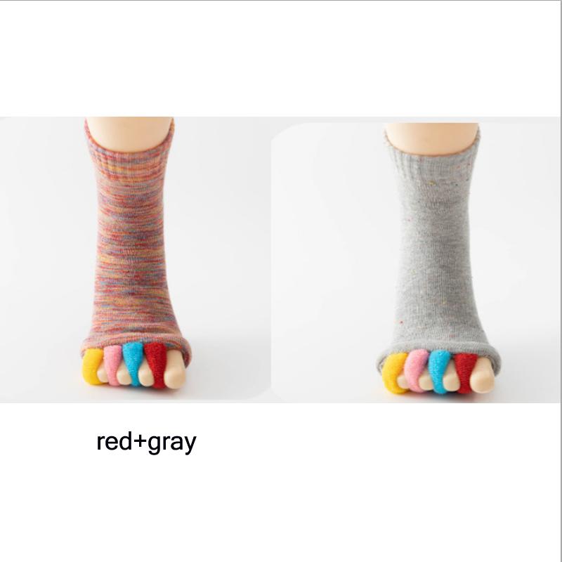 

Japanese & Korean Style Open Toe Yoga Socks for Women Toe Separator Socks Hallux Valgus Correction Five Toe Socks
