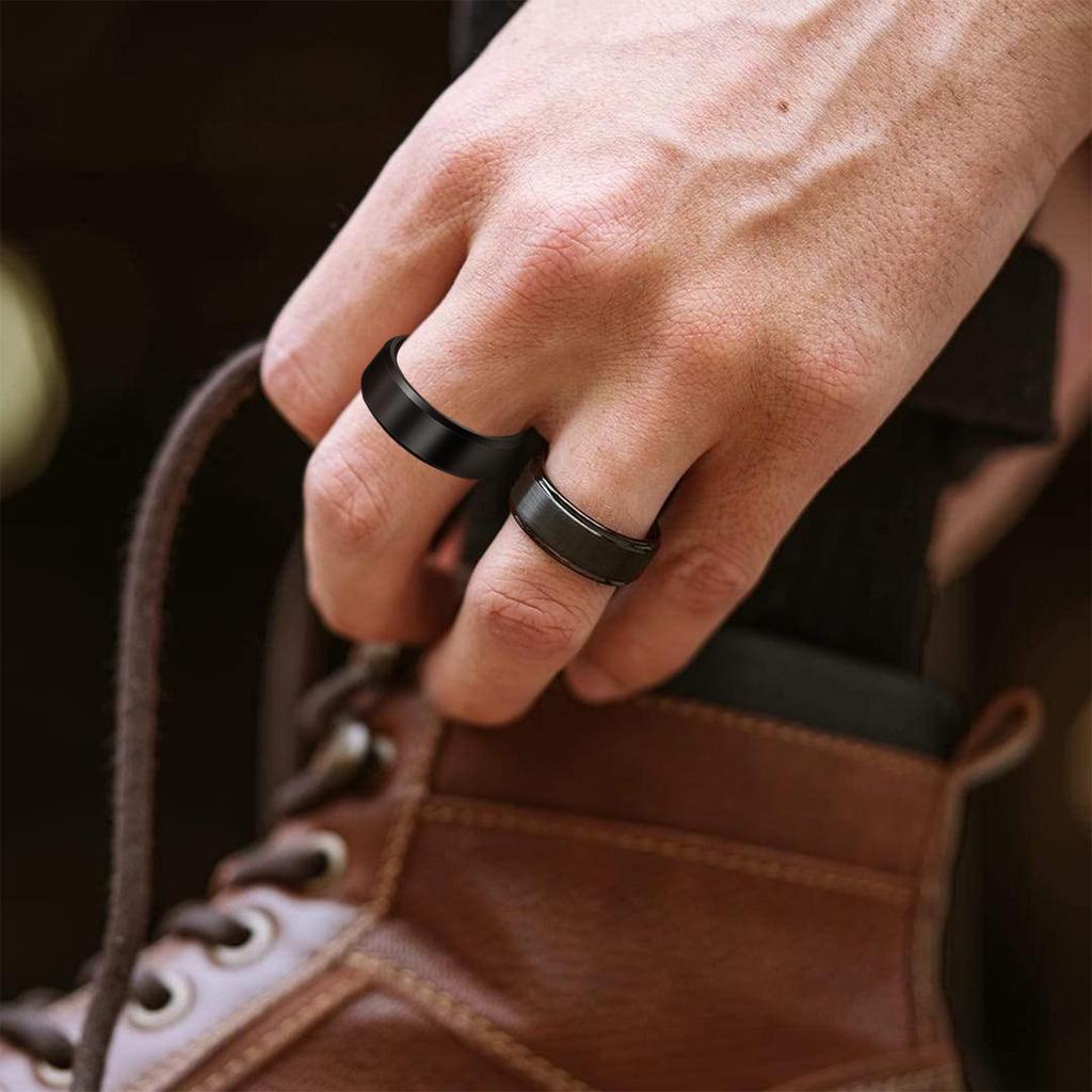 Anello da Uomo alla Moda in Acciaio di Titanio Rotante: Coppia Europea e Americana & Stile Matrimoniale