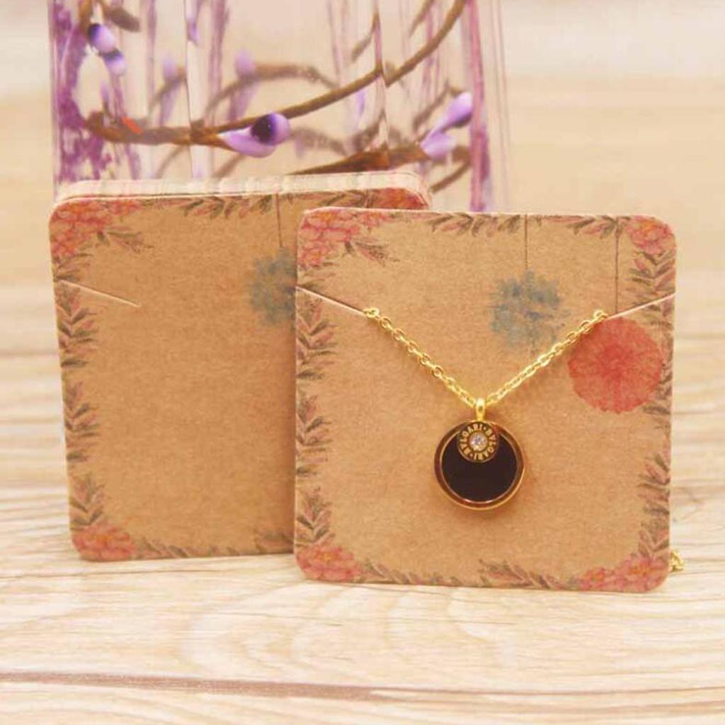 100pcs Jewerly Tag Square Stud Display Packing Card for Gift Label A