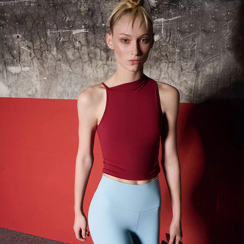 

Ангорский красный жилет для йоги с высоким воротом для женщин - Ударопрочный, Профессиональная одежда для бега и фитнеса S