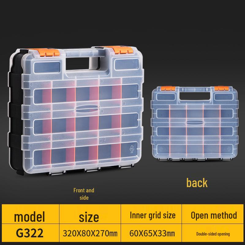 Plastic Grid Organizer Box with Removable Compartments for Small Parts and Accessories