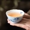 Hand-painted Ink Bamboo Teacup Ceramic Master Cups Retro Vintage Household Tea Sunflower Mouth Bowl Chinese Kung Fu Teaware Set