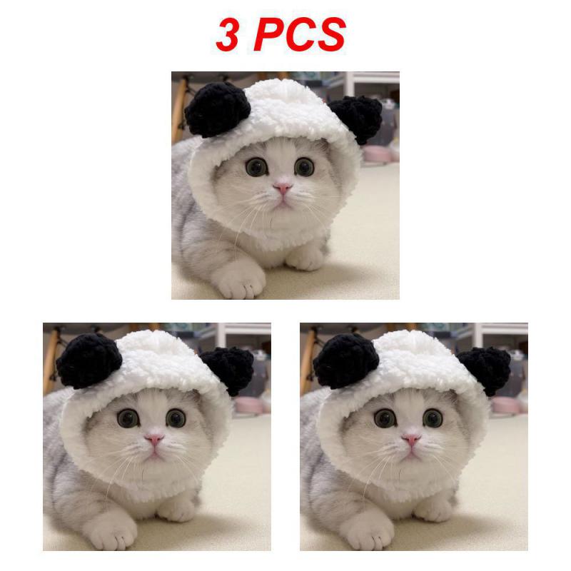 1/2/3PCS Funny Panda Hat For Pet, Warm , New Year Party, Christmas Cosplay Accessories, Photo Props, Headwear For Dog And Cat
