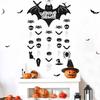Halloween Black Bat Hanging Garland Decoration Spider Skull Ghost Pumpkin Ceiling Streamers for Outdoor Indoor Wall Door Room Decor