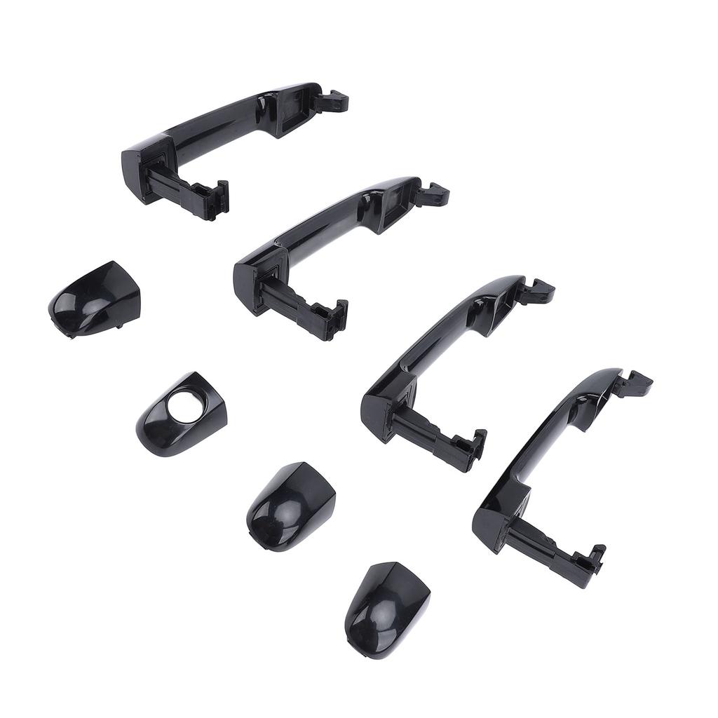 4 Pcs Outside Exterior Door Handle Set 82651 2H000 Glossy Black Outer Door Handles with Front Key Hole