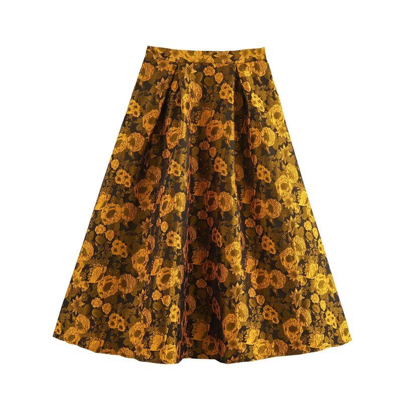 Kaslead New Arrival Women's Fashion Style Stylish Simple and Versatile Jacquard Skirt