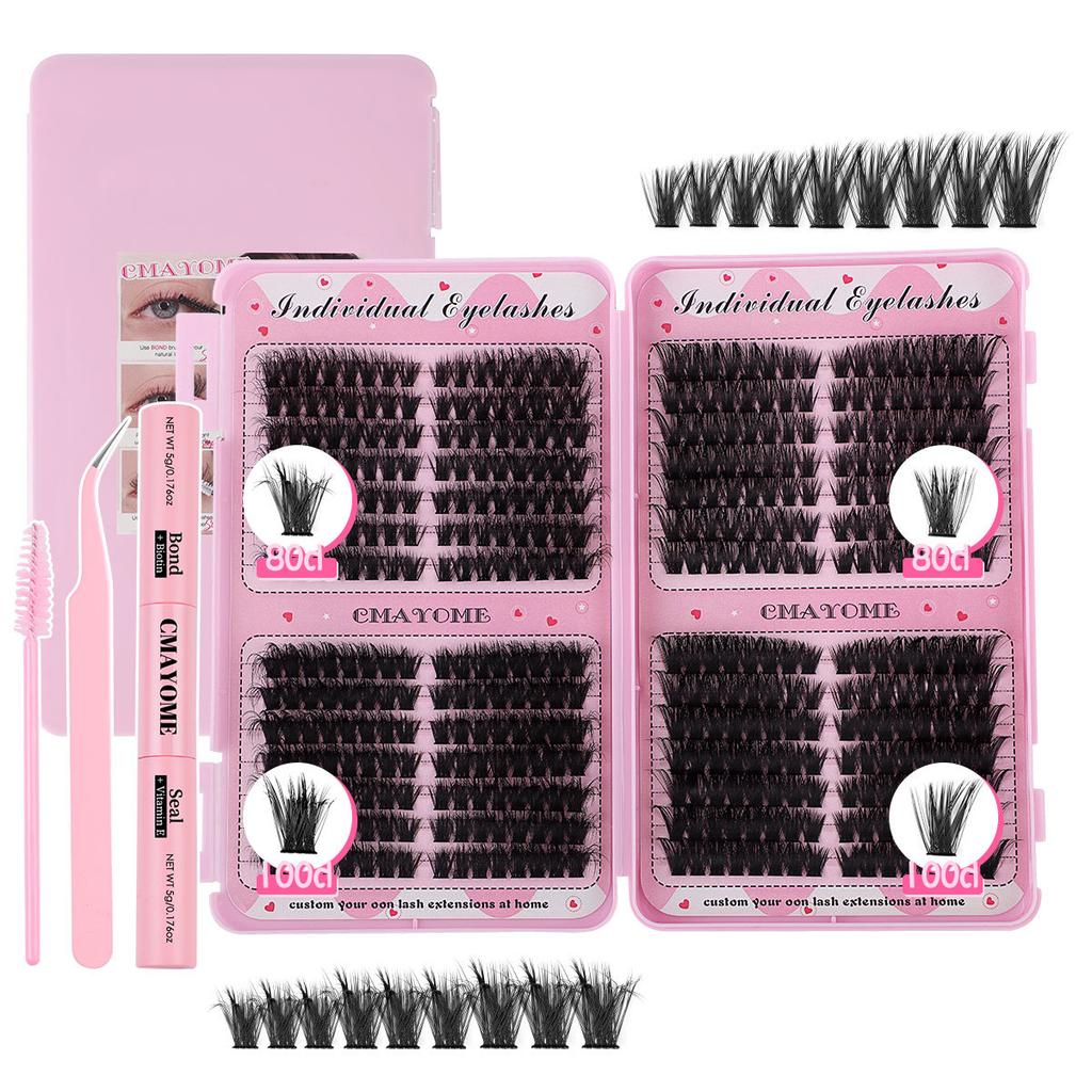 504 Clusters Of Single-Cluster False Eyelashes 8-16Mmdiy Natural Dense D-Curve Self-Grafting