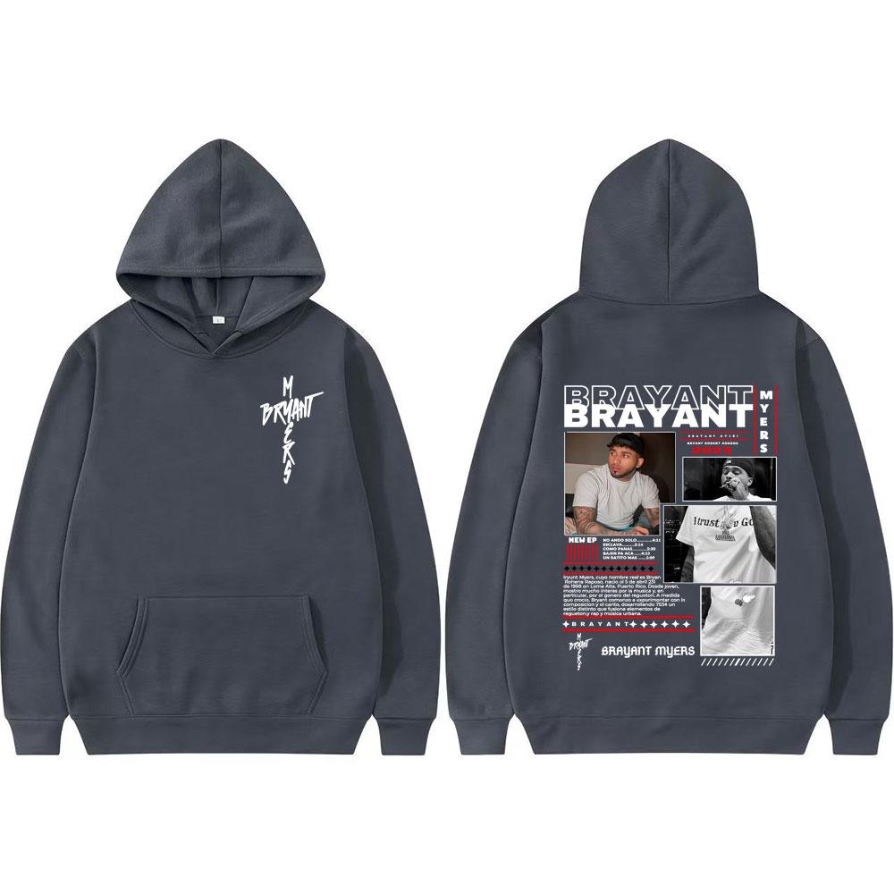 Rapper Bryant Myers 2025 Tour Cover Pullover Men Women Fashion Street Pop Music Hoodie Casual High Quality Oversized Sweatshirts