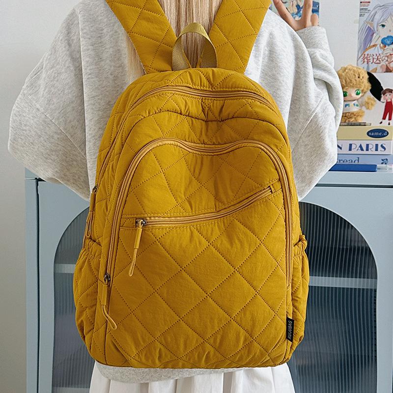 Schoolbag New Diamond Embroidered Thread Backpack Daily Commute Travel Fashion Leisure Large Capacity Nylon Messenger Backpack
