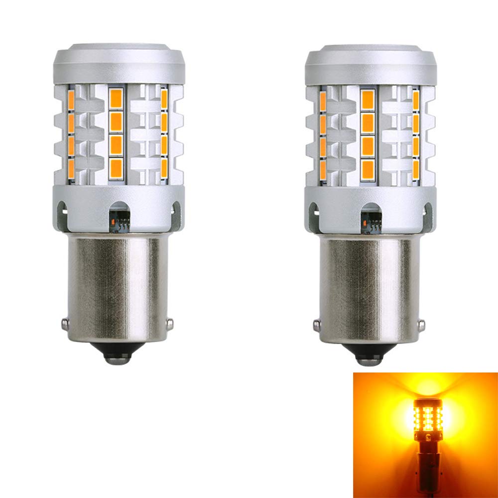 

S25 Single LED Turn Signal, Amber, Built-in Resistor, 1156 BA15S, PY21W, LED Bulb, High S25 P21W Pin angle оранжевый