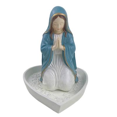 Catholic Rosary Holder Resin Prayer Rosary Stand Blessed Virgin Mary/Jesus Tabletop Jewelry Organizer Religious Gifts for Christian Home Decor