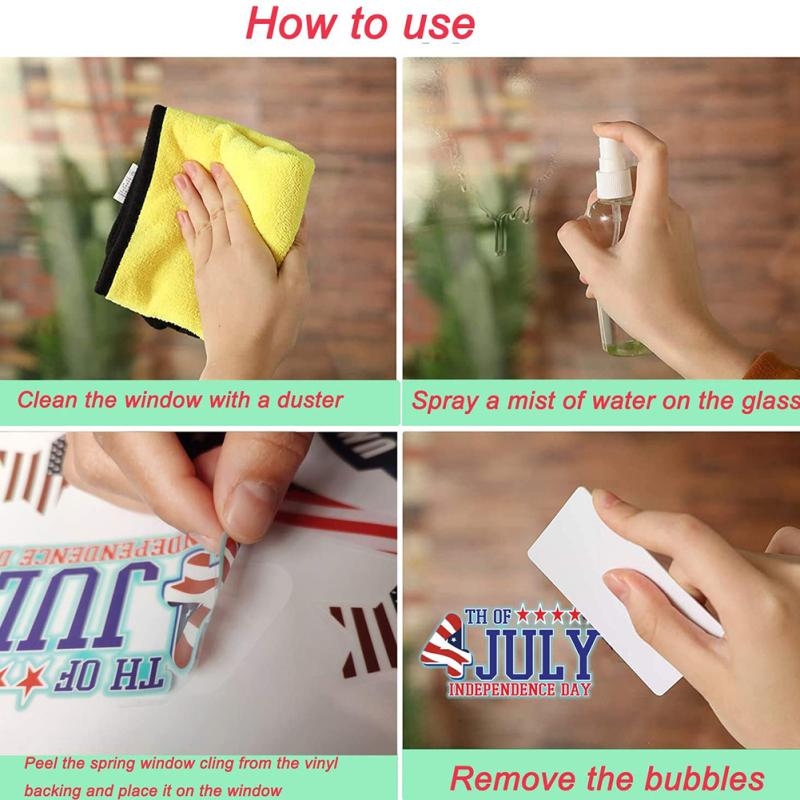 Heiß! 9 Stück/Set Wandaufkleber PVC Amerikanischer Unabhängigkeitstag Aufkleber Elektrostatische Fensteraufkleber