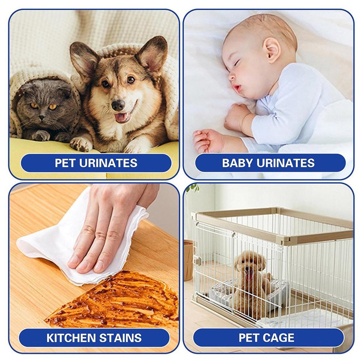 

200pcs Disposable Pet Urine Absorbent Pads - for Cats, Quick-Drying Toilet Paper, Deodorizing and Wiping Urine. China Mainland