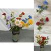 Sweet Scabious Artificial Flower Vase Arrangement For Wedding Decor And Indoor Use