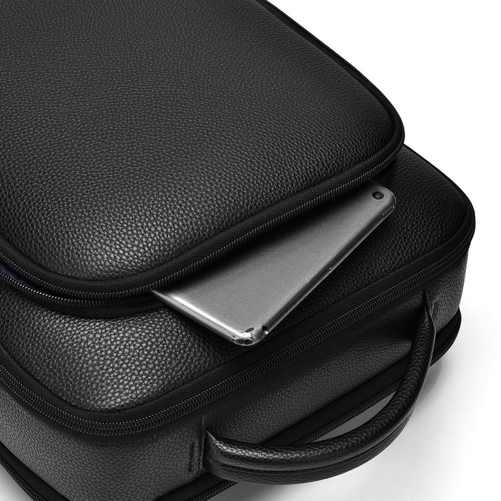 Nuova Borsa a Spalla Doppia in PU da Uomo per Lavoro, Pendolarismo, Borsa per Laptop, Grande Capacità, Zaino per Viaggio d'Affari