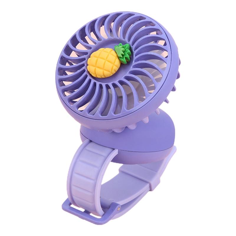 Portable Watch Fan Summer Mini Carry Wrist Fan Rotatable USB Rechargeable Air Cooling Fan Toy for Girls Boys