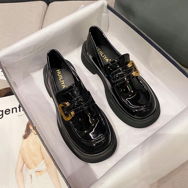 

Женские кожаные мокасины в британском стиле на толстой подошве — мягкая подошва, без застежек, из микрофибры 38