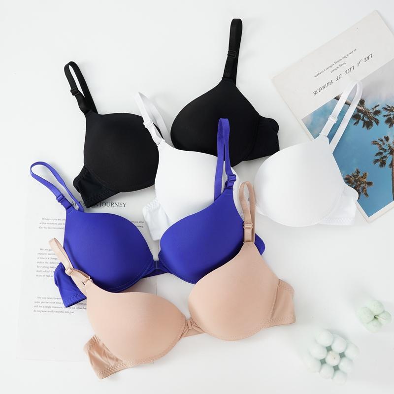 Front Closure Bra for Women Seamles Push Up Bralette Steel Ring Firm Breast Lingerie