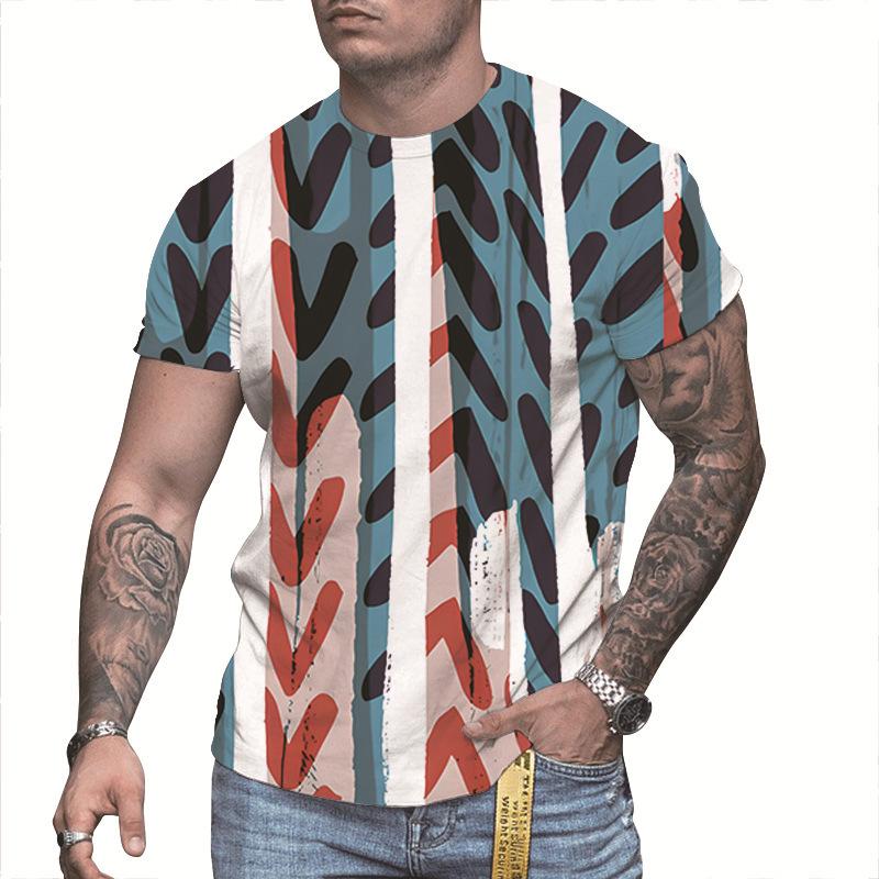 3D Digitaldruck T-Shirt, kurzärmeliges Oberteil für jugendliche Männer, vielseitig und atmungsaktiv