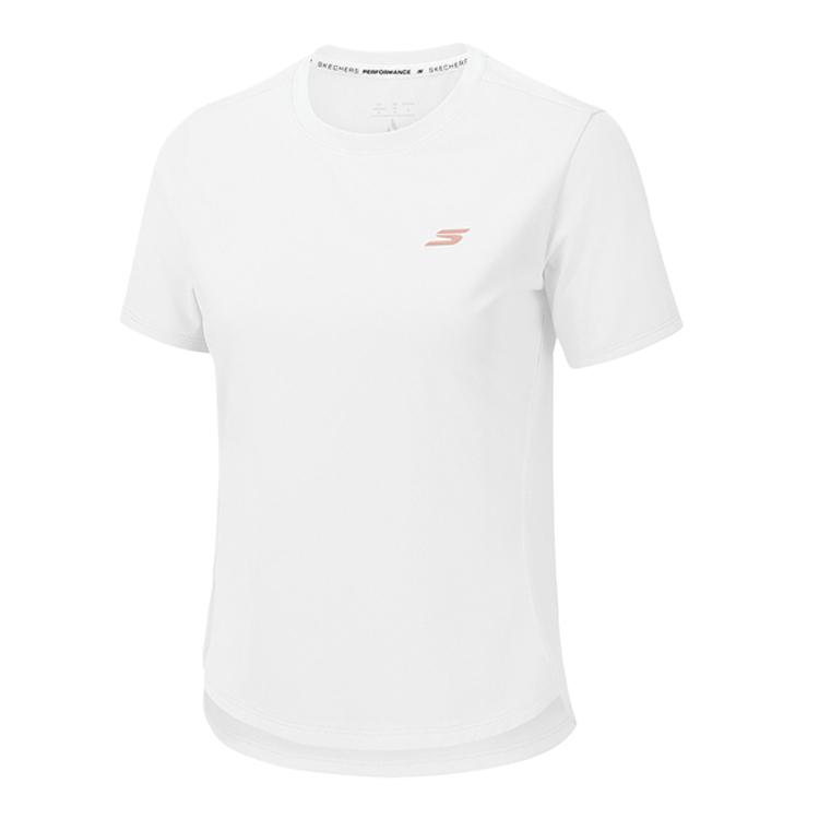 Женская футболка Skechers Performance однотонная с круглым вырезом и коротким рукавом Топы P326W038-0019 M