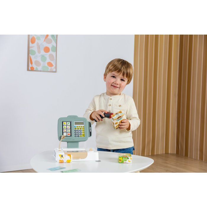 Smoby - Grande Caisse Enregistreuse - Des 3 ans - 30 accessoires - Fabriqué en France - Scanner, sons & lumieres - Calculatrice
