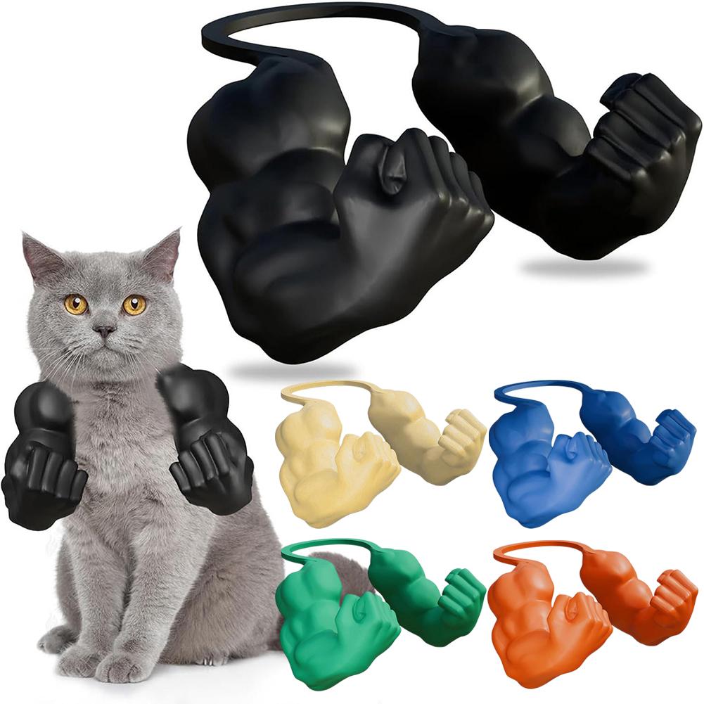 Cat Muscle Arms 3D Printed Cat Neck Arms with Muscles Small Dogs Funny Cosplay for Halloween Parties Decoration Accessories