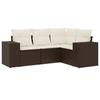 Vidaxl 4-Seater Garden Lounge Set, Cushions, Brown Rattan Pe
