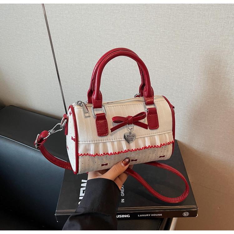 Borsa Boston con Fiocco di Alta Gamma in Stile Coreano - Borsa a Mano & Tracolla da Ragazza