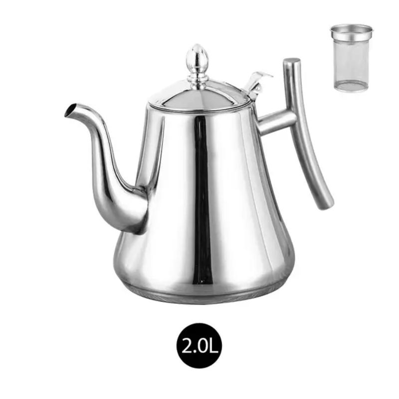 Théière Inox 1,5L Avec Infuseur Amovible - Compatible Induction Pour Thé, Café Et Infusions