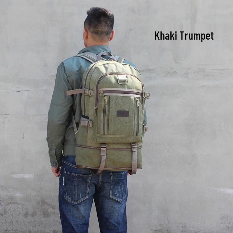 ZY Мужской холщовый рюкзак для путешествий и активного отдыха