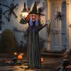 160 cm Halloween decoration, Halloween witch with LED lights, sound function, adjustable arms and body