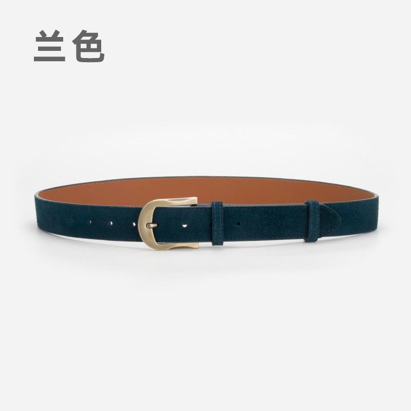 Frosted Velvet Belt Women'S Simple Pin Buckle Belt Jeans Decorative Belt Women