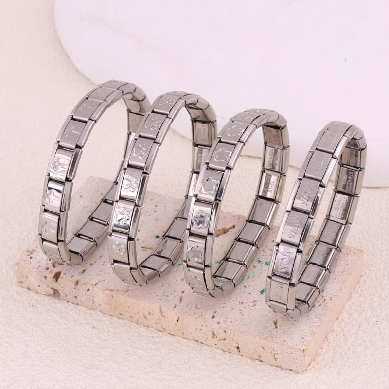 Versatile Italian Charm Pendant Sturdy Stainless Steel Link Craft Supplies Portable for Unique Bracelet Creation