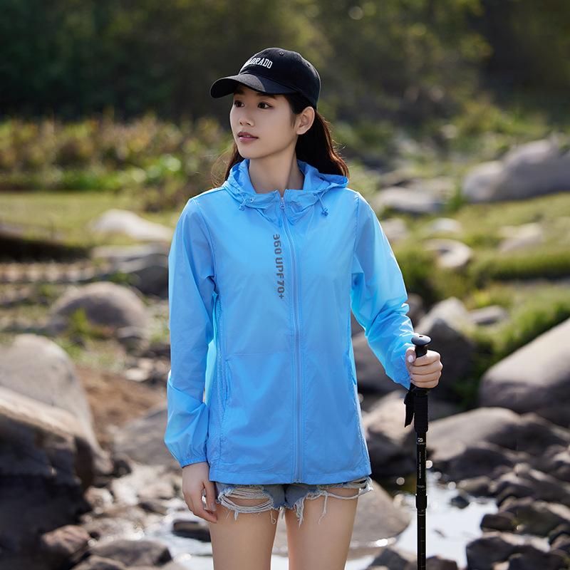 1011 Sunscreen Clothing UPF10 + Summer Ice Silk Breathable Fishing Clothing Men's and Women's UV Protection Skin Clothing Hooded Jacket