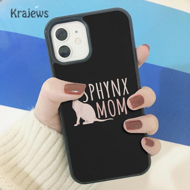 Krajews Animal Sphynx Hairless Cat Phone Case Cover For iPhone 14 5 SE 6s 7 8 Plus X XR XS 11 12 13 Pro Max Samsung S21 S22ultra