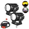 LED Spotlights Motorcycle Headlights Mini Driving Light Fog Light For ATV Scooter Truck Offroad Moto Accessories Fisheye Lens