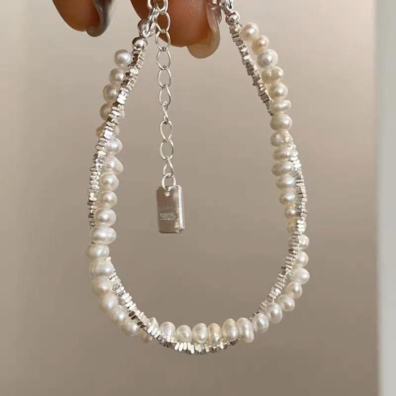 French retro imitation pearl bracelet new light luxury fashion celebrity style design sense versatile bracelet gift