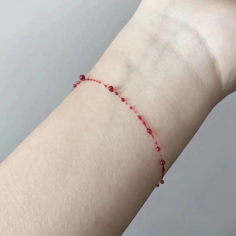 

Креативні готичні тонкі краплі крові, двошарові браслети, модні жіночі дівчата, особисті ланцюжки, намиста, вечірні прикраси, подарунки single layer