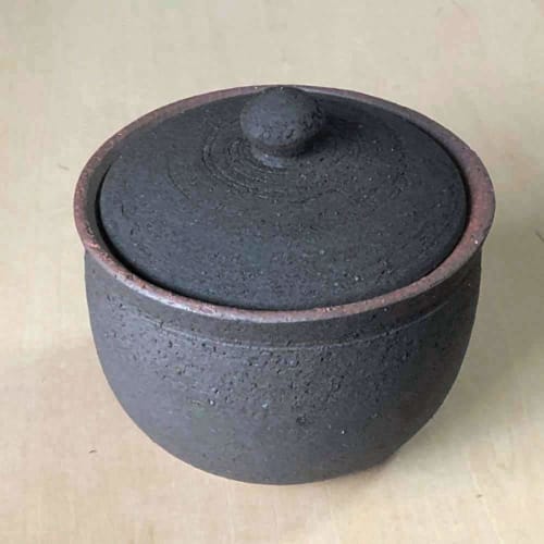 Landscape Hechimon Salt Pot, Large, Black, Made in Japan