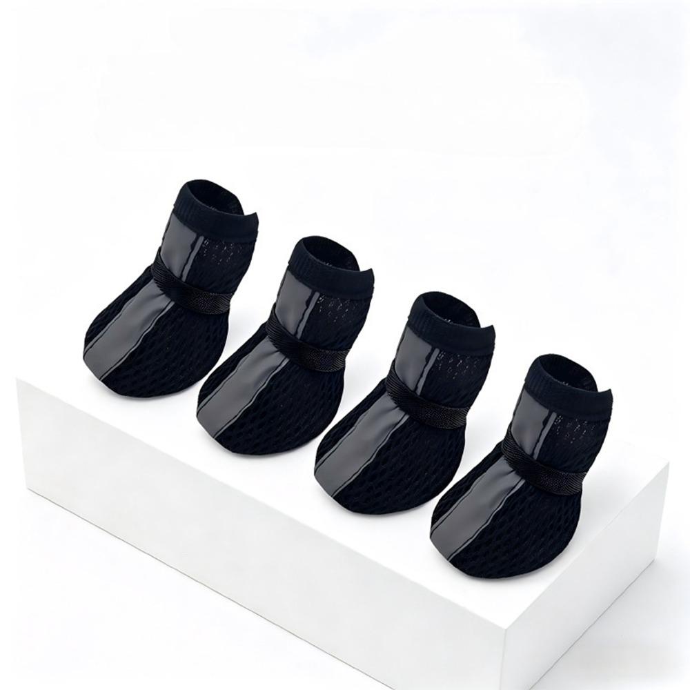 4PCS/SET Breathable Pet Booties Non-slip Pet Paw Protector Mesh Dog Shoes Outdoor Use