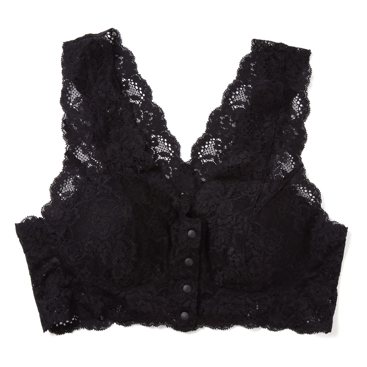 

MY Bra for Breast Front Soft Snap Cotton [KISS LIFE] Post-Surgery Cancer, Non-Wired, Lace, Hook, Bra, Button, (Black, S) (kml170101a1) чорний