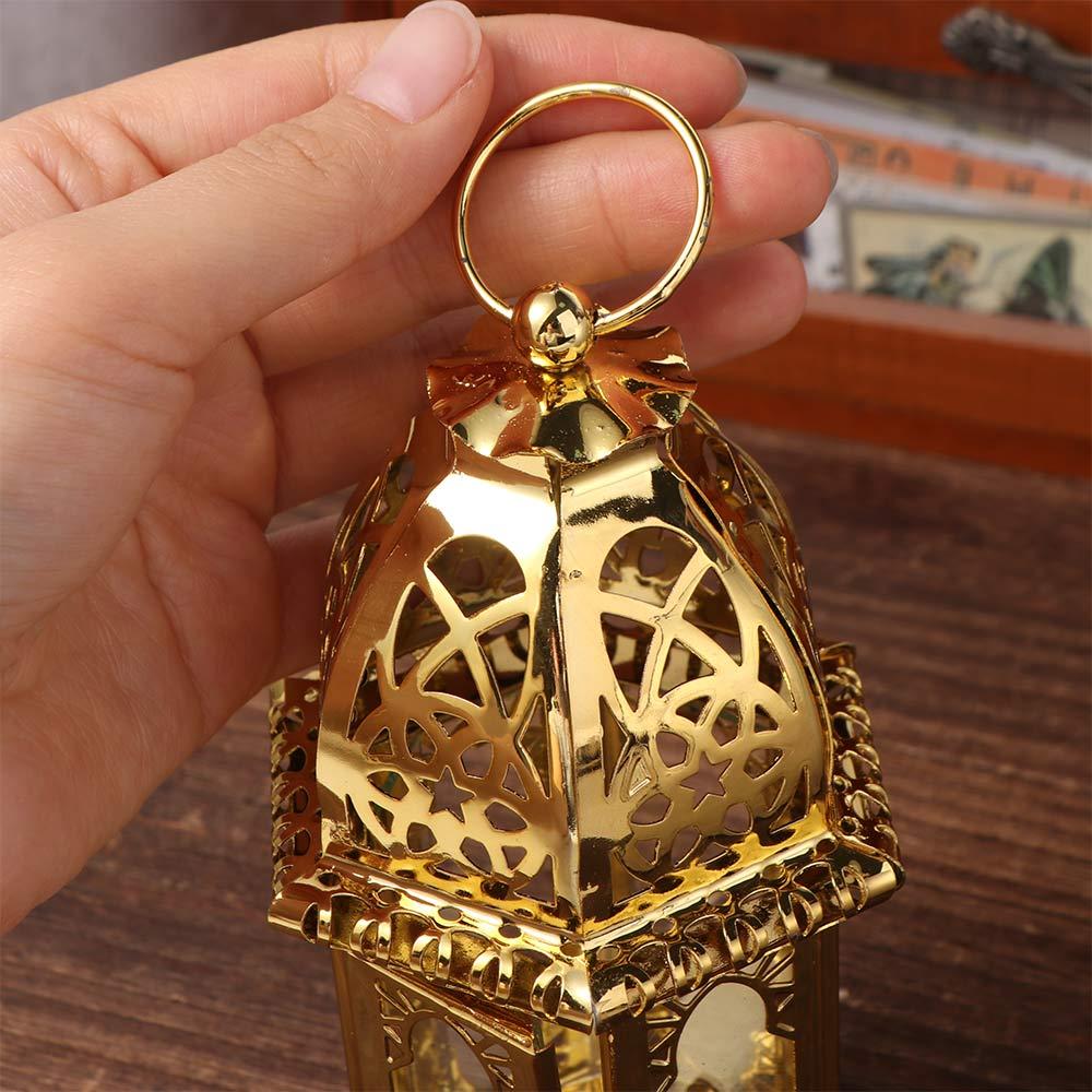 With Hanging Ring Glass Wind Lantern Colorful Lanterns Ornament Candle Holder  Dining Room