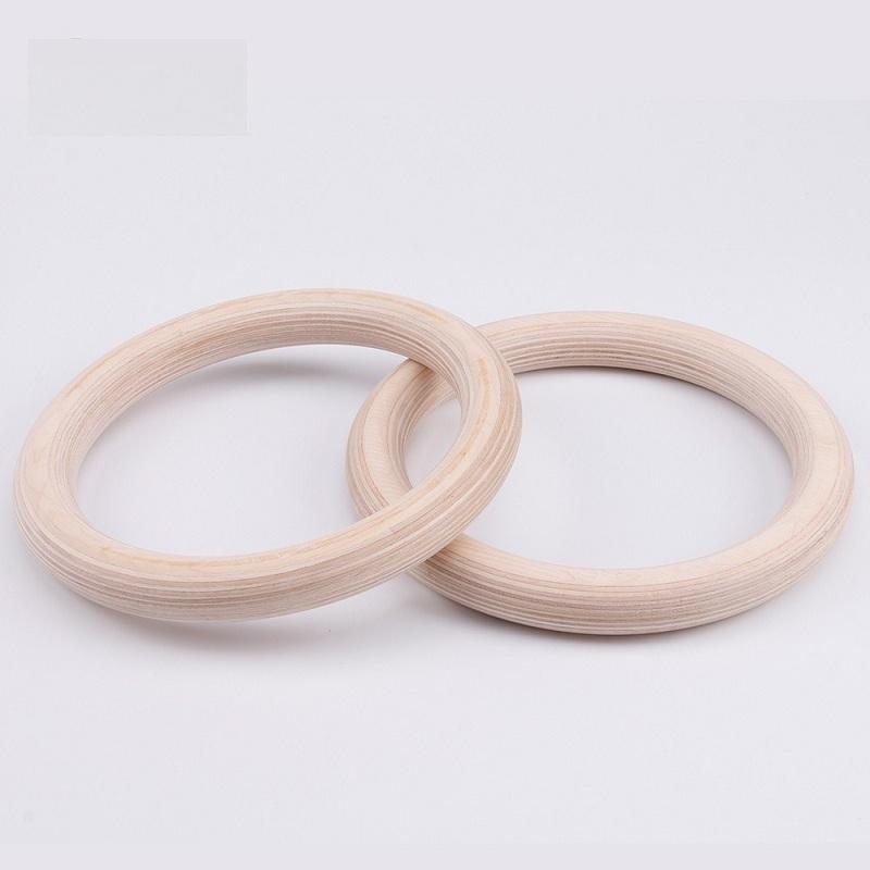 2Pcs/Pairs Wooden Portable Crossfit Gymnastics Rings Gym Shoulder Strength Home Fitness Training Physical Exercise Ring 28mm