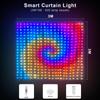 USB LED Curtain String Light Smart Bluetooth App Control RGBIC Outdoor Fairy Christmas Light Xmas Garland Decor DIY Pattern