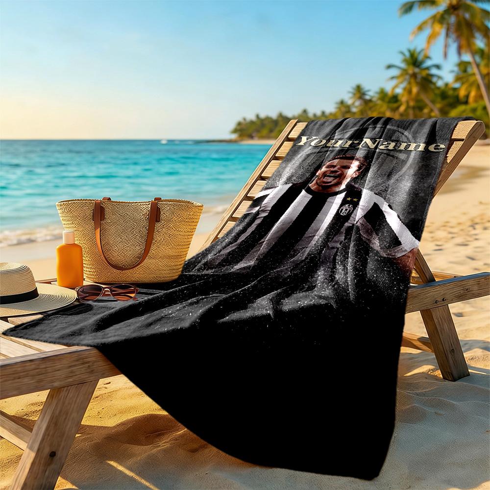 Juventus Customize Text Beach Towel Super Soft & Absorbent For Beach Bathroom Outdoor Swimming Pool Camping Picnic Yoga Diving Vacation Accessories