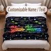 Dinosaur Theme Soft Blanket Personalized Custom Name Text Print Warm Blanket Home Sofa Bedroom Decor